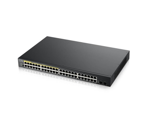 Kоммутатор/ Zyxel GS1900-48HPv2 Smart L2 PoE + switch, rack 19 ", 48xGE (24xPoE +), 2xSFP, PoE budget 170 W Kоммутатор/ Zyxel GS1900-48HPv2 Smart L2 PoE + switch, rack 19 ", 48xGE (24xPoE +), 2xSFP, PoE budget 170 W