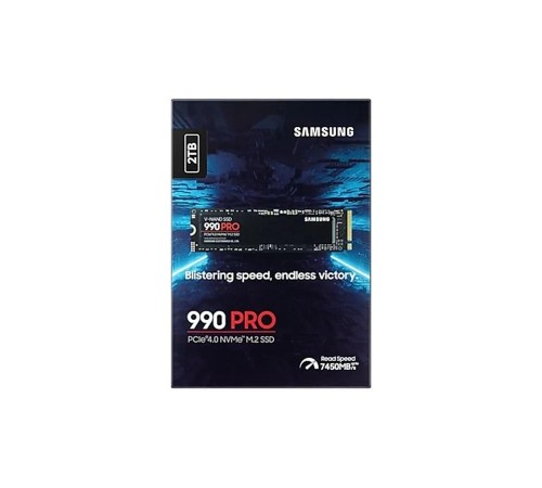 Твердотельные накопители/ Samsung SSD 990 PRO, 2000GB, M.2(22x80mm), NVMe 2.0, PCIe 4.0 x4, V-NAND TLC, R/W 7450/6900MB/s, IOPs 1 400 000/1 550 000, DRAM buffer 2048MB, TBW 1200, DWPD 0.33 (12 мес.) Твердотельные накопители/ Samsung SSD 990 PRO, 2000GB, M.2(22x80mm), NVMe 2.0, PCIe 4.0 x4, V-NAND TLC, R/W 7450/6900MB/s, IOPs 1 400 000/1 550 000, DRAM buffer 2048MB, TBW 1200, DWPD 0.33 (12 мес.)