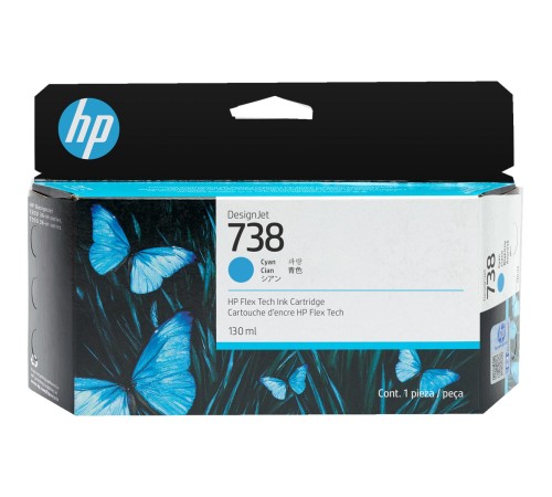 Картридж/ HP 738 130-ml Cyan DesignJet Ink Cartridge