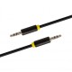 Greenconnect Кабель аудио 1.0m jack 3,5mm/jack 3,5mm черный, желтая окантовка, ультрагибкий, 28 AWG, M/M, Premium GCR-AVC1114-1.0m, экран, стерео