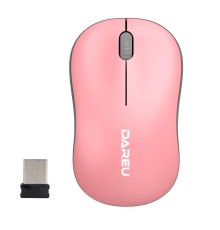 Мышь беспроводная Dareu LM106G Pink-Grey (розовый с серым), DPI 1200, ресивер 2.4GHz, размер 99.4x59.7x38.4мм