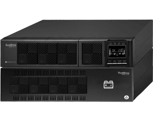 ИБП Smart-Save Online SRV Systeme Electric 6000 ВА, конвертируемый форм-фактор 5U, 230 В, 1:1, клеммный вход/выход, SmartSlot, LCD, USB, версия с возможностью увеличения времени автономии, 2 кор.