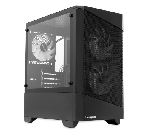 Корпус без блока питания/ Case HSPD M330, Mesh Mini-tower, Black, TG, 0.6 SPCC, 3x120mm ARGB (M11-120) mATX, mITX 175/330/160mm 2x2.5", 2x3.5", 4xPCI 1xUSB-A 3.0, 2xUSB-A1.0 365x216x405mm Корпус без блока питания/ Case HSPD M330, Mesh Mini-tower, Black, TG, 0.6 SPCC, 3x120mm ARGB (M11-120) mATX, mITX 175/330/160mm 2x2.5", 2x3.5", 4xPCI 1xUSB-A 3.0, 2xUSB-A1.0 365x216x405mm