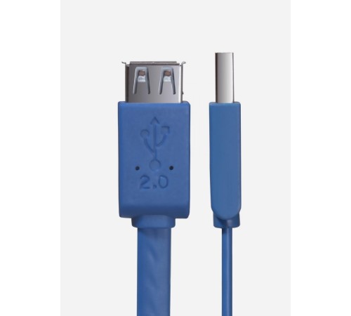 Greenconnect Удлинитель PROF 5.0m USB 2.0, AM/AF, плоский синий, морозостойкий, GCR-UEC2M2-BD-5.0m Greenconnect Удлинитель PROF 5.0m USB 2.0, AM/AF, плоский синий, морозостойкий, GCR-UEC2M2-BD-5.0m