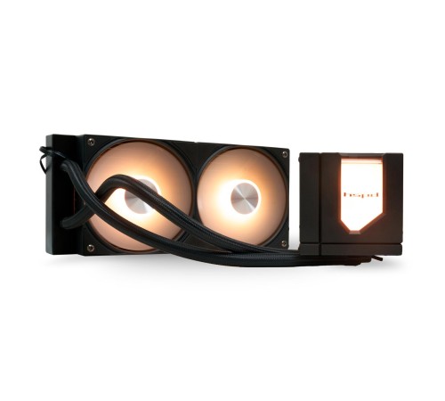 Водяное охлаждение для процессора/ Water Cooling System HSPD W1240 ARGB BLACK (280, 240mm, Black, ARGB/ Fans: 2x120mm, 71CFM, 27dBA, 1800RPM/ Pump height 62mm, 30dBA, 2500RPM, Rad thickness 27mm/ S: 1851, 1700, 1200, 20XX, 115X, AM5, AM4)