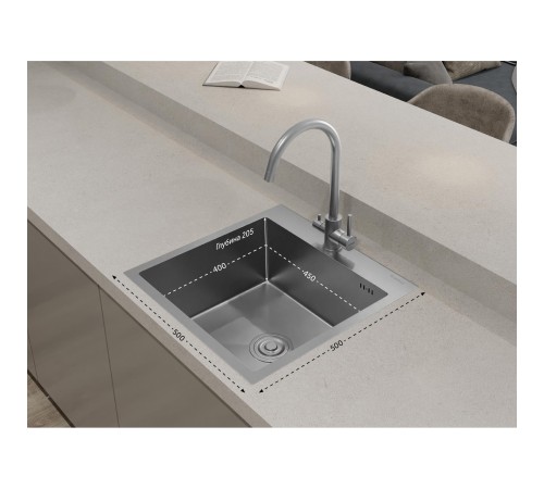 Кухонная мойка GRANFEST 5050 inox 1 чаша 450*400*205, монтаж: врезной, материал: нержавеющая сталь, цвет: нержавеющая сталь Кухонная мойка GRANFEST 5050 inox 1 чаша 450*400*205, монтаж: врезной, материал: нержавеющая сталь, цвет: нержавеющая сталь
