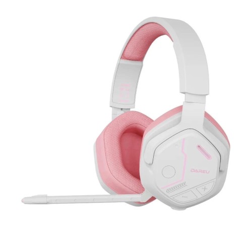 Гарнитура игровая беспроводная EH755 White-Pink (белый/розовый), подключение 2.4GHz+Bluetooth (Мятая упаковка)