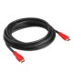 Greenconnect Кабель 10.0m HDMI версия 2.0, HDR 4:2:0, Ultra HD, 4K 60 fps 60Hz/5K*30Hz, 3D, AUDIO, 18.0 Гбит/с, 28/28 AWG, OD7.3mm, тройной экран, черный, красные коннекторы, GCR-HM351-10.0m