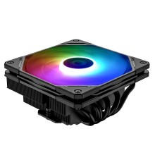 Кулер для процессора ID-COOLING IS-55 ARGB LGA1700/1200/115X/AM5/AM4 низкопрофильный высота 55mm (27шт/кор, TDP 125W, PWM, 5 тепл.трубок + медная база, ARGB FAN 120mm, черный) BOX