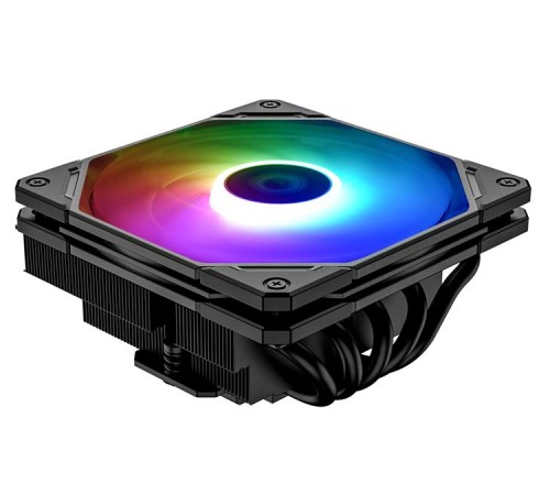 Кулер для процессора ID-COOLING IS-55 ARGB LGA1700/1200/115X/AM5/AM4 низкопрофильный высота 55mm (27шт/кор, TDP 125W, PWM, 5 тепл.трубок + медная база, ARGB FAN 120mm, черный) BOX