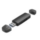 Картридер Vention USB 3.0 A+C (SD+TF) Черный