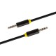 Greenconnect Кабель аудио 0.25m jack 3,5mm/jack 3,5mm черный, желтая окантовка, ультрагибкий, 28 AWG, M/M, Premium GCR-AVC1114-0.25m, экран, стерео