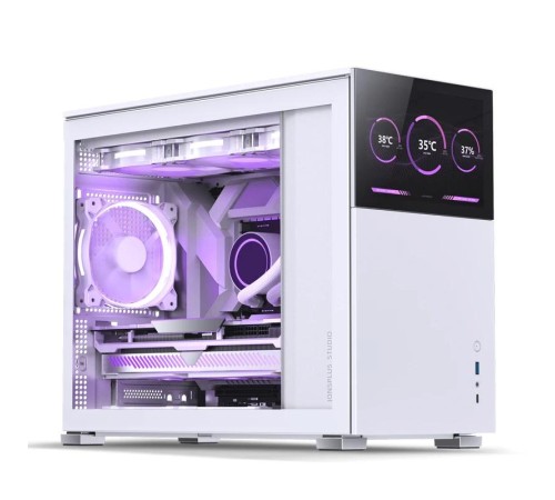 Корпус без блока питания/ Case JONSBO D31 STD SCREEN, Mini-Tower, TG, no fans, 1xUSB-A 3.2 + 1xUSB-C 3.2, mATX, mDTX, mITX White