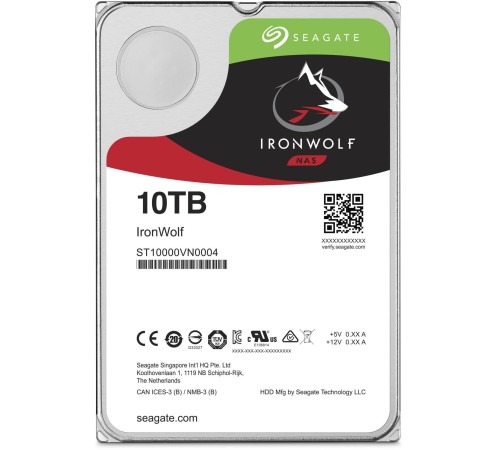 Жесткий диск/ HDD Seagate SATA3 10Tb IronWolf NAS 7200 256Mb 1 year warranty