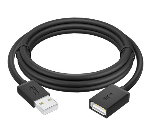 GCR Удлинитель 1.5m USB 2.0 AM/AF, черный, GCR-55070 GCR Удлинитель 1.5m USB 2.0 AM/AF, черный, GCR-55070