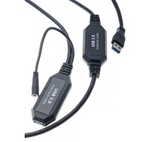 Кабель-адаптер/ Кабель-адаптер USB3.0-repeater, удлинительный активный <Am-->Af> 10м VCOM <CU827>