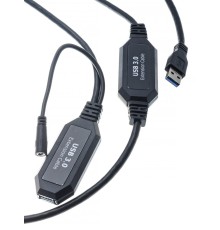 Кабель-адаптер/ Кабель-адаптер USB3.0-repeater, удлинительный активный <Am-->Af> 10м VCOM <CU827>