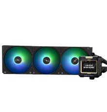 Водяное охлаждение для процессора/ Water Cooling System Thermalright Frozen Warframe 360 Black Argb (360mm, Black, ARGB/ Fans: 3x120mm, 70.84CFM, 29.8dBA, 2000RPM/ Pump height 60mm, 23dBA, 3000RPM, Rad thickness 27mm/ S: 1200, 1700, 1851, 2011, 2066, 115X