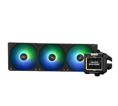 Водяное охлаждение для процессора/ Water Cooling System Thermalright Frozen Warframe 360 Black Argb (360mm, Black, ARGB/ Fans: 3x120mm, 70.84CFM, 29.8dBA, 2000RPM/ Pump height 60mm, 23dBA, 3000RPM, Rad thickness 27mm/ S: 1200, 1700, 1851, 2011, 2066, 115X