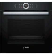 Встраиваемая электрическая духовка BOSCH 59.5x59.5x54.8 см, 71л, дисплей, 13 режимов, EcoClean, 3 стекла, черный