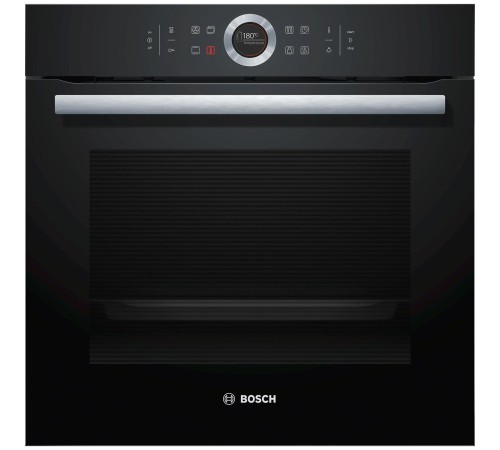 Встраиваемая электрическая духовка BOSCH 59.5x59.5x54.8 см, 71л, дисплей, 13 режимов, EcoClean, 3 стекла, черный