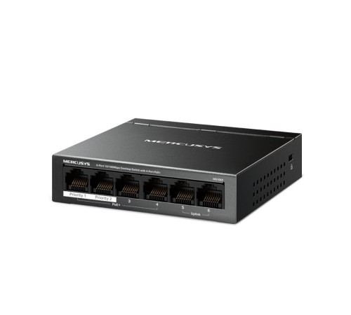 Коммутатор/ 6-Port 10/100Mbps Desktop Switch with 4-Port PoE+ Коммутатор/ 6-Port 10/100Mbps Desktop Switch with 4-Port PoE+