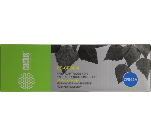 -/ Картридж лазерный Cactus CS-CF542A CF542A желтый (1400стр.) для HP LJ M254dw/M280nw/M281fdn