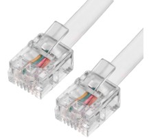 Greenconnect Телефонный шнур удлинитель для аппарата  0.5m GCR-TP6P4C-0.5m, 6P4C (джек 6p4c - jack 6p4c) белый