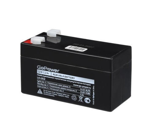 Аккумулятор свинцово-кислотный GoPower LA-1212 12V 1.2Ah (1/20) Аккумулятор свинцово-кислотный GoPower LA-1212 12V 1.2Ah (1/20)