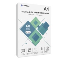Пленка для ламинирования ГЕЛЕОС, А4, 60 мкм 30 шт./ Пленка для ламинирования A4, 216х303 (60 мкм) глянцевая 30шт, ГЕЛЕОС [LPA4-60-30]
