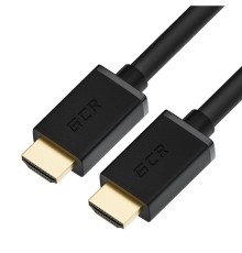 GCR Кабель 1.0m HDMI версия 2.0, HDR 4:2:2, Ultra HD, 4K 60 fps 60Hz/5K*30Hz, 3D, AUDIO, 18.0 Гбит/с, 28/28 AWG, OD7.3mm, тройной экран, черный, GCR-HM411-1.0m