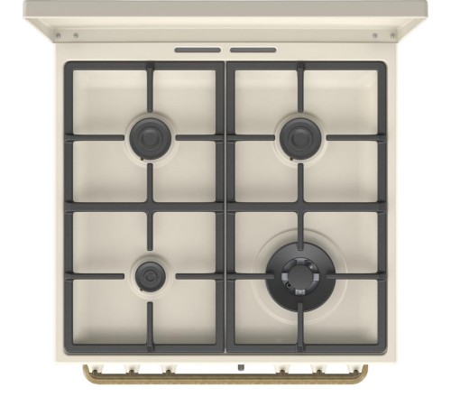 Плита Gorenje/ Плита Gorenje, комбинированная, 60 см, объем 71 л, электронный программатор с аналоговым дисплеем, автоматический электроподжиг, очистка паром AquaClean, энергоэффективность А, цвет бежевый