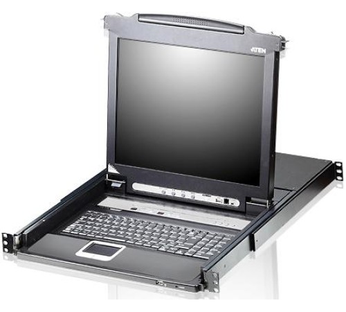 16-портовый KVMP-переключатель с ЖК-дисплеем Slideaway/ATEN/ SINGLE RAIL 16P PS/2-USB LCDKVMP 17INCH