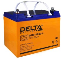 Батарея DELTA серия DTM L, DTM 1233 L, напряжение 12В, емкость 33Ач (разряд 10 часов),  макс. ток разряда (5 сек.) 330А, макс. ток заряда 9.9А, свинцово-кислотная типа AGM, клеммы под болт М6, ДxШxВ 195х130х155мм., вес 10.1кг., срок службы 10-12 лет./ Bat