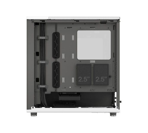 Корпус ПК без блока питания/ Case Fractal Design North TG Clear Tint, Midi-Tower, 2x140mm, 2xUSB-A 3.2 + 1xUSB 3.2 Type-C ATX, mATX, mITX Wood panel, Chalk White