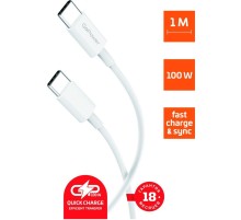Кабель/ Кабель GoPower GP10TT-60W Type-C (m)-Type-C (m) 1.0м 60W белый (1/200/800)