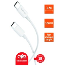 Кабель/ Кабель GoPower GP10TT-60W Type-C (m)-Type-C (m) 1.0м 60W белый (1/200/800)