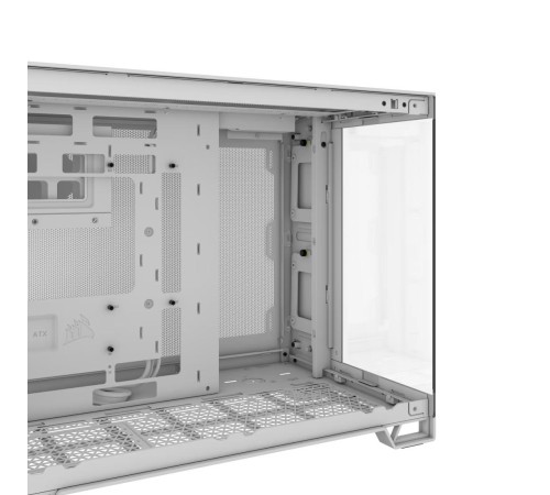 Корпус без блока питания/ Case Corsair 2500X Airflow, Midi-Tower, TG, no fan, 2xUSB-A 3.2, 1xUSB 3.2 Type-C, mATX, mITX White