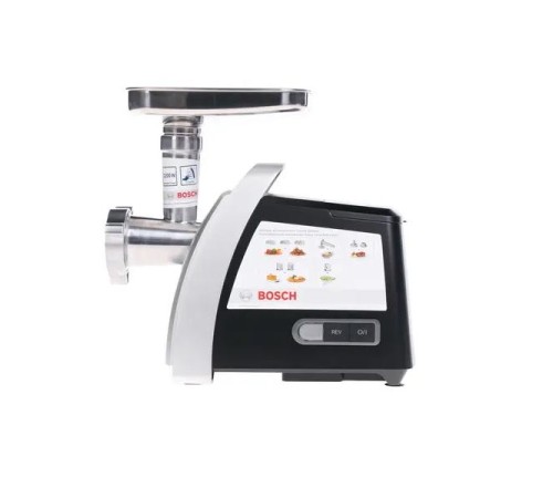 Мясорубка BOSCH/ РОЗНИЧНЫЙ ЭКСКЛЮЗИВ!! 800/2200Вт, 4.3 кг/мин., черный/метал фронт, реверс, отсек для хран., 3 диска, кебаб Мясорубка BOSCH/ РОЗНИЧНЫЙ ЭКСКЛЮЗИВ!! 800/2200Вт, 4.3 кг/мин., черный/метал фронт, реверс, отсек для хран., 3 диска, кебаб