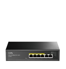 Коммутатор/ 6-Port 10/100M PoE Switch with 4 POE Ports Unmanaged Desktop Switch, support 4-port IEEE 802.3at PoE+ Injector (Port-1 to Port-4), Supports PoE power up to 30W for each PoE port, CCTV Mode (Transmit distance up to 250m at 10Mbps),  Fanless, ±4