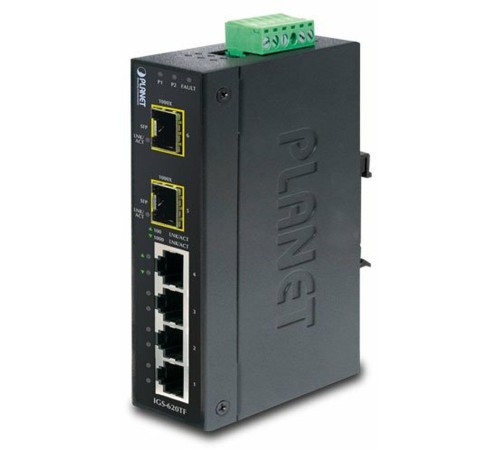 коммутатор/ PLANET IP30 Industrial 8* 1000TP + 2* 100/1000F SFP Full Managed Ethernet Switch (-40 to 75 degree C), 1588