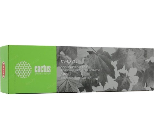 -/ Картридж лазерный Cactus CS-EXV18 C-EXV18 черный (8400стр.) для Canon iR1018/1020/1022/1023/1024