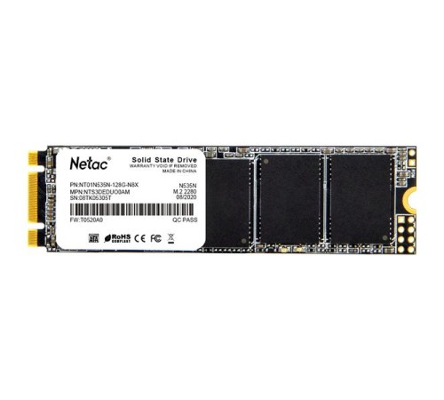 SSD накопитель Netac SSD N535N 128GB M.2 2280 SATAIII 3D NAND, R/W up to 510/440MB/s, TBW 70TB, 3y wty SSD накопитель Netac SSD N535N 128GB M.2 2280 SATAIII 3D NAND, R/W up to 510/440MB/s, TBW 70TB, 3y wty