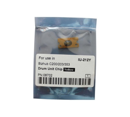 Чипы Чип драм-юнита для KONICA MINOLTA Bizhub C200/C200E/C203/C253/C353 (CET) Yellow, (WW), 90000 стр., (унив.), CET8702 Чипы Чип драм-юнита для KONICA MINOLTA Bizhub C200/C200E/C203/C253/C353 (CET) Yellow, (WW), 90000 стр., (унив.), CET8702
