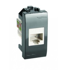 Компьютерная розетка RJ45 кат.5e, Brava, черная, 1 мод