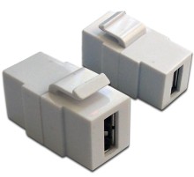  Модуль Keystone, USB 2.0, тип A, мама-мама, 180 градусов, белый