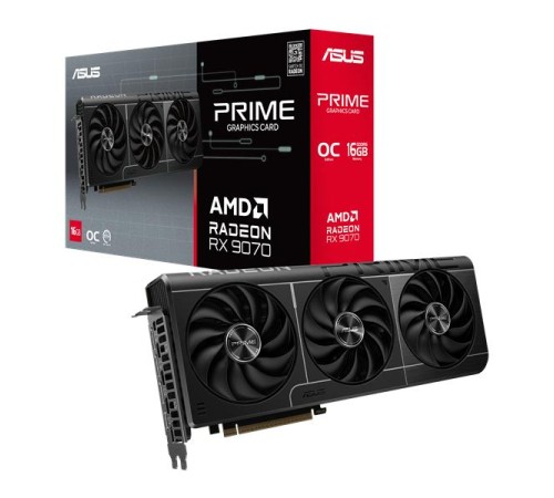 Видеокарта ASUS PRIME-RX9070-O16G//RX9070 HDMI DP*3 12G D6; 90YV0LI1-M0NA00