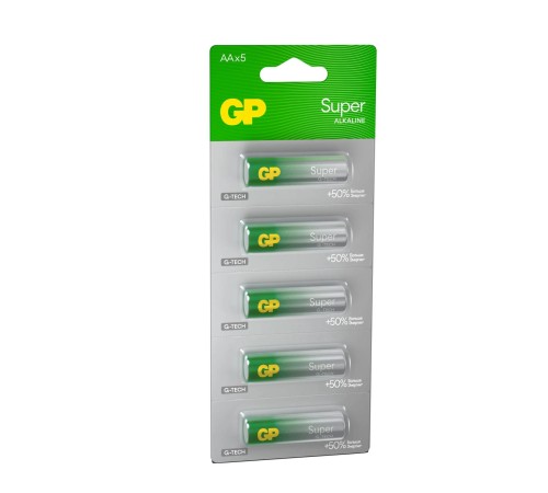 Батарейка Алкалиновые батарейки GP Super Alkaline G-Tech 15А АA - 1 шт. на отрывных блистерах