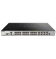 Коммутатор D-Link PROJ Управляемый L3 стекируемый коммутатор, 20x1000Base-T, 4x10GBase-X SFP+, 4xCombo 1000Base-T/SFP, защита от статического электричества до 6 кВ, CLI, порт управления 1000Base-T, консольный по