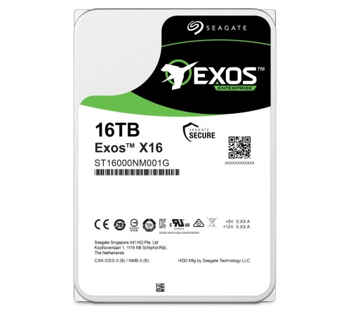 Жесткий диск/ HDD Seagate SATA 16Tb Exos X16 6Gb/s 7200 256Mb 1 year warranty (Used HDD   18 000–22 000 operational hours)